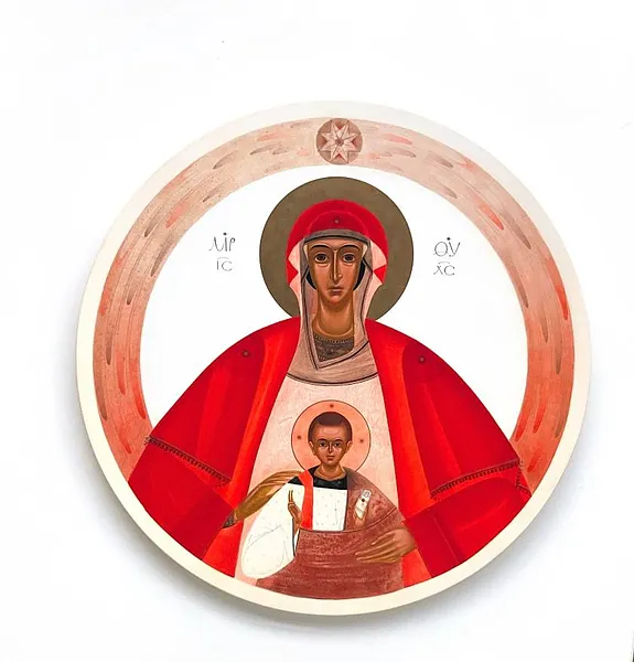 Image of Різдво by Alina Hrubets, size: Ø 45 см, Icons medium, part of the 2025 series, priced at $750 Photo 2 of 2.