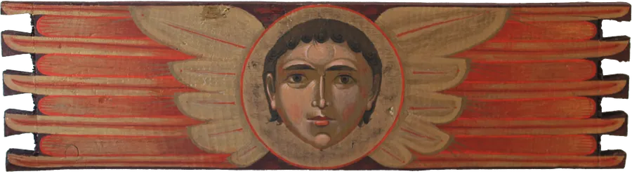 Зображення "Херувим" від Аліна Грубець, розмір: 10,5х40 см, матеріали: Дошка з-під коробки для юоєприпасів, медіум: Акрил, серія: Метаморфоза артефактів війни Фото 1 з 6.