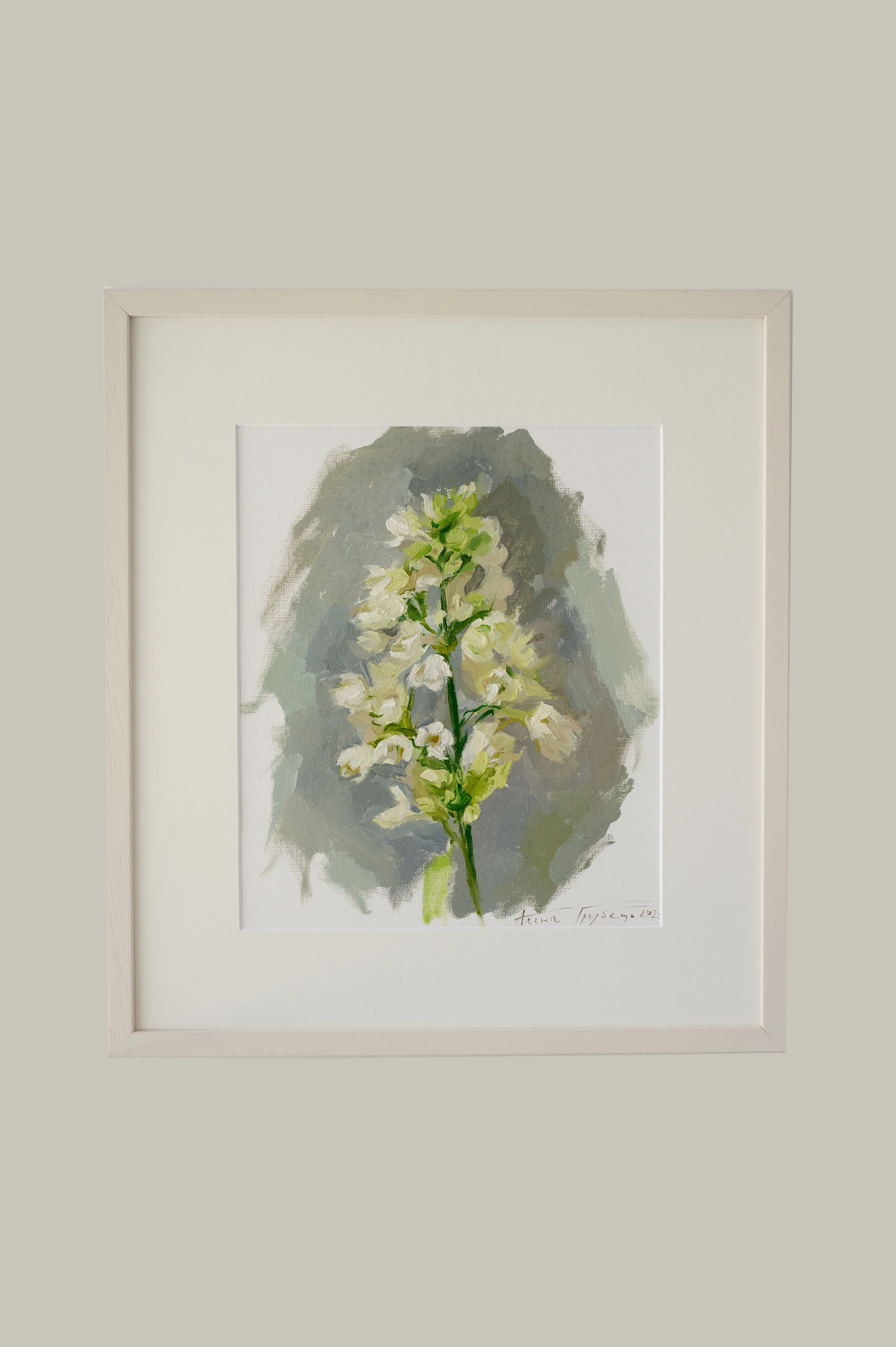 Image of Бузок білий by Alina Hrubets, size: 37х33 см, Painting medium, part of the Провесна series, priced at ₴3900