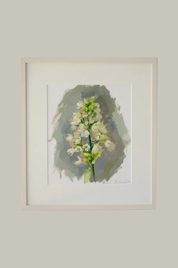 Image of Бузок білий by Alina Hrubets, size: 37х33 см, Painting medium, part of the Провесна series, priced at ₴3900