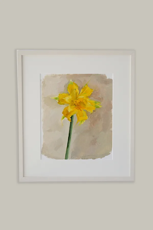 Image of Нарцис посміхається by Alina Hrubets, size: 37х33 см, Painting medium, part of the Провесна series, priced at ₴3900