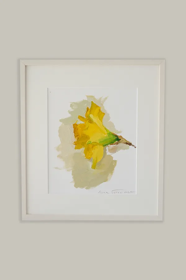Image of Нарцис у профіль by Alina Hrubets, size: 37х33 см, Painting medium, part of the Провесна series, priced at ₴3900