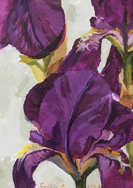 Image of Три півники by Alina Hrubets, size: 33х37 см, Painting medium, part of the Провесна series, priced at ₴3900 Photo 4 of 4.