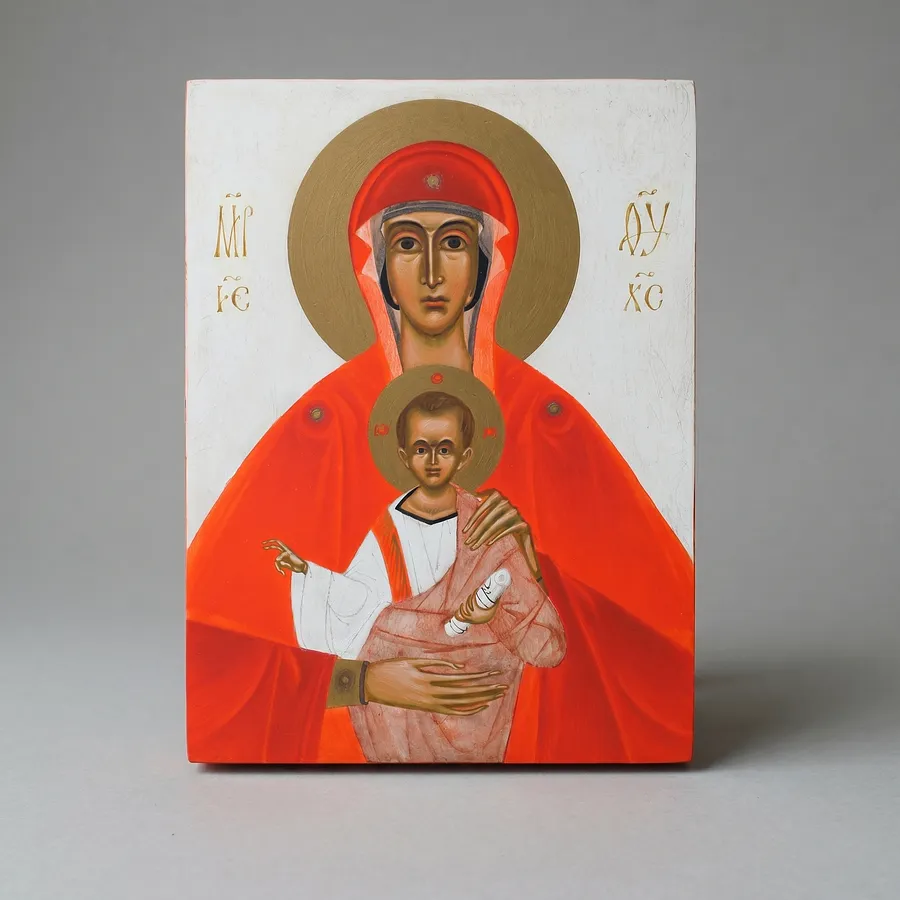 Image of Virgin Mary with the Child by Alina Hrubets, size: 20х15, made of wooden panel, gesso, acrylic, Icons medium, part of the 2026 series, priced at €200 (≈ 10,354 грн)