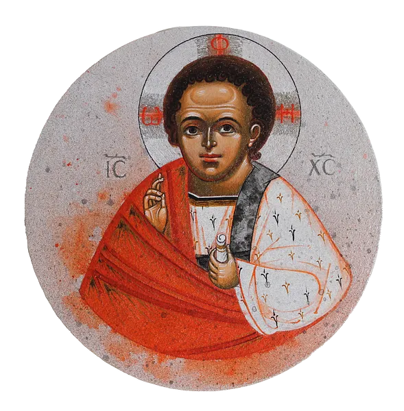 Image of Еммануїл by Alina Hrubets, size: Ø 19,6 см, Icons medium, part of the 2023 series, priced at $250 Photo 4 of 6.