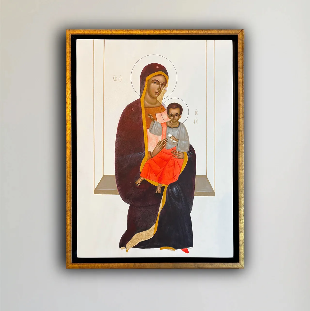 Image of Synaxis of the Blessed Virgin Mary by Alina Hrubets, size: 35х25 см, made of wooden panel, gesso, acrylic, Icons medium, part of the 2025 series, priced at $400 Photo 5 of 5.